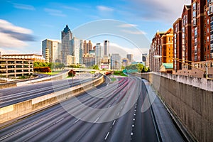 Atlanta, Georgia, USA downtown skyline over the highways