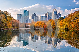 Atlanta, Georgia, USA Piedmont Park skyline in autumn