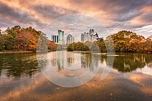 Atlanta, Georgia, USA Piedmont Park skyline in autumn