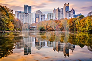 Atlanta, Georgia, USA Piedmont Park skyline in autumn