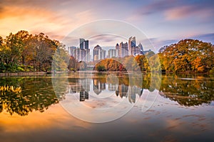 Atlanta, Georgia, USA Piedmont Park skyline in autumn