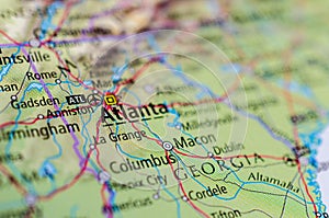 Atlanta on map