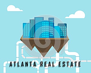 Atlanta Real Estate Apartments Represent Housing Investment And Ownership 3d Illustration