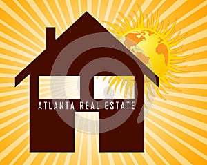 Atlanta Real Estate Icon Represents Housing Investment And Ownership 3d Illustration