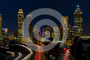 Atlanta Skyline Nightscape: Long Exposure Urban Landscape Photography