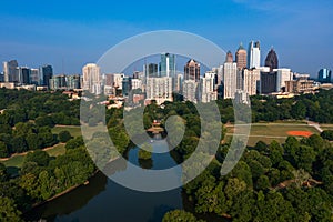 Atlanta skyline and Piedmont Park in Atlanta, USA