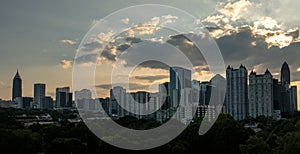 Atlanta skyline during Sunset
