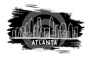 Atlanta USA Skyline Silhouette. Hand Drawn Sketch.