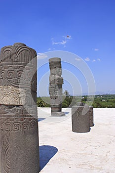 Atlante tolteca in tula hidalgo mexico