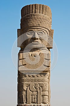 Atlantean figure in Tula. Mexico