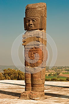 Atlantean figure in Tula. Mexico