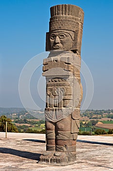 Atlantean figure in Tula. Mexico