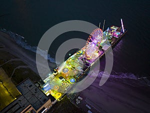Atlantic City aerial view at night, NJ, USA