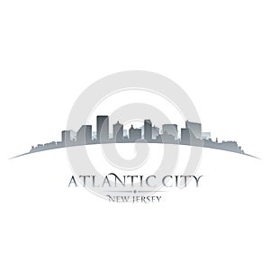 Atlantic city New Jersey skyline silhouette white background