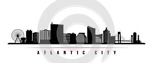 Atlantic city skyline horizontal banner.