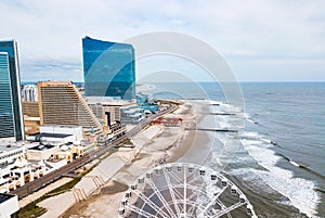 Atlantic city waterline aerial view