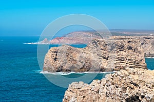 Atlantic coast near Cape Sao Vicente. Algarve, Portugal