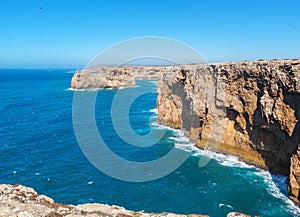 Atlantic coast near Cape Sao Vicente. Algarve, Portugal