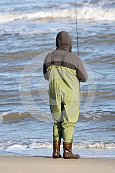 Atlantic coast surf fisherman