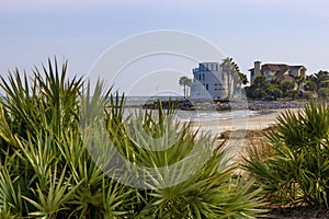 Atlantic Coastal shoreline view in Charleston, South Carolina, USA photo
