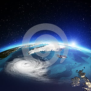 Atlantic cyclone. 3D rendering