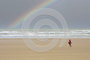 The Atlantic Ocean on the beach Orla de Atalaia in Aracaju,Sergipe , Brazi