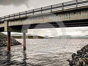 The Atlantic Ocean Road - Atlanterhavsveien in Norway. Construction in Molde