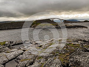 The Atlantic Ocean Road - Atlanterhavsveien in Norway. Construction in Molde