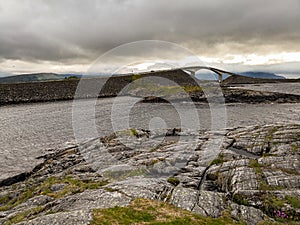 The Atlantic Ocean Road - Atlanterhavsveien in Norway. Construction in Molde