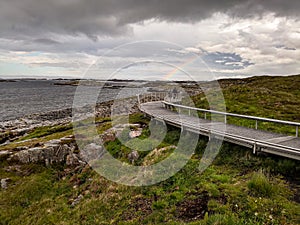 The Atlantic Ocean Road - Atlanterhavsveien in Norway. Construction in Molde