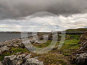 The Atlantic Ocean Road - Atlanterhavsveien in Norway. Construction in Molde