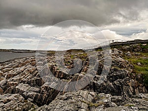 The Atlantic Ocean Road - Atlanterhavsveien in Norway. Construction in Molde