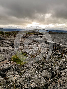 The Atlantic Ocean Road - Atlanterhavsveien in Norway. Construction in Molde