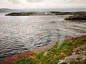 The Atlantic Ocean Road - Atlanterhavsveien in Norway. Construction in Molde