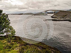 The Atlantic Ocean Road - Atlanterhavsveien in Norway. Construction in Molde