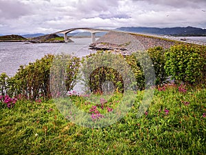 The Atlantic Ocean Road - Atlanterhavsveien in Norway. Construction in Molde