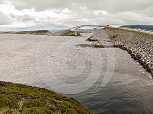 The Atlantic Ocean Road - Atlanterhavsveien in Norway. Construction in Molde