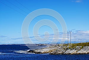 Atlantic Ocean Road in Norway. Beautiful sunny landscape of Scandinavia.