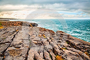 Atlantic Ocean and rocks in Ireland