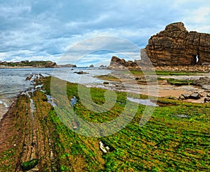 Atlantic Ocean rocky coast. photo