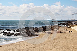 Atlantic Ocean seaside in Porto, Portugal