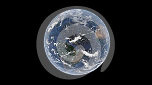 Atlantický oceán mezi jih za vrstva z mraky na země koule zeměkoule  trojrozměrný obraz vytvořený pomocí počítačového modelu desi 