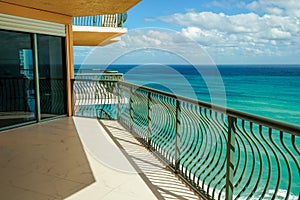 Atlantic Ocean view from the condominium balcony in Florida