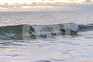 Atlantic Ocean waves crashing ashore onto the beach