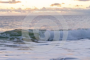 Atlantic Ocean waves crashing ashore onto the beach