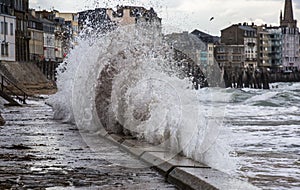 Atlantic ocean waves outside the shore