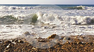 Atlantic waves crashing on rocky coast