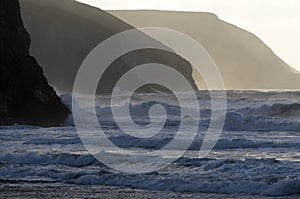 Atlantic waves and North Cornwall cliffs