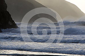 Atlantic waves and North Cornwall cliffs
