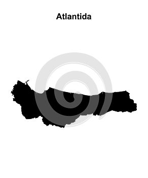 Atlantida outline map photo